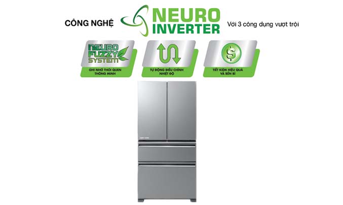 Tủ lạnh Mitsubishi Electric MR-LX68EM-GSL-V công nghệ Neuro Inverter