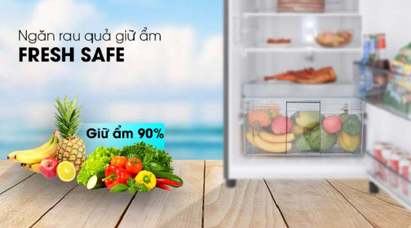 Ngăn chứa Fresh Safe giúp bảo quản rau củ quả lâu hơn - Tủ lạnh Panasonic Inverter 234 lít NR-BL267PKV1