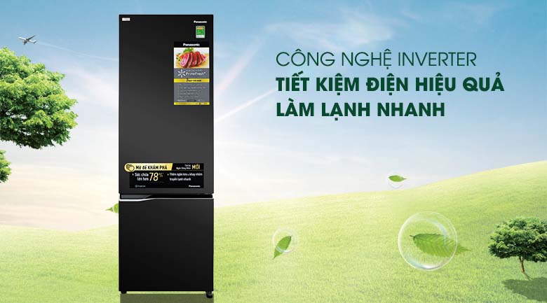 Tủ lạnh Inverter tiết kiệm điện, vận hành êm - Tủ lạnh Panasonic Inverter 322 lít NR-BC360QKVN