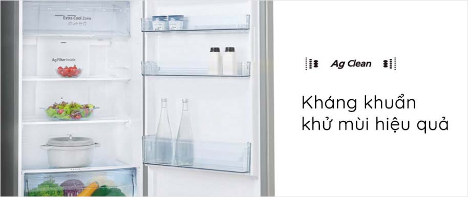 Tủ lạnh Panasonic NR-BV360QSVN với Hệ thống kháng khuẩn, khử mùi tinh thể bạc Ag Clean