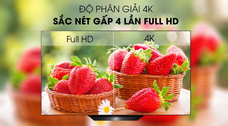 Smart Tivi OLED LG 4K 65 inch 65B9PTA có độ phân giải 4K sắc nét gấp 4 lần Full HD