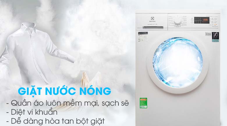 Tính năng giặt nước nóng - Máy giặt Electrolux Inverter 7.5 Kg EWF7525DGWA
