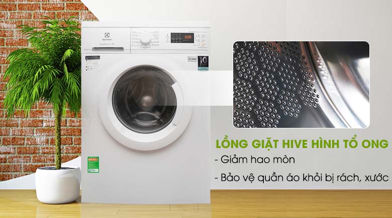 Lống giặt Hive hình tổ ong - Máy giặt Electrolux Inverter 7.5 Kg EWF7525DGWA