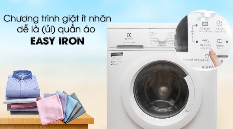 Chương trình giặt Easy Iron - Máy giặt Electrolux Inverter 7.5 Kg EWF7525DGWA