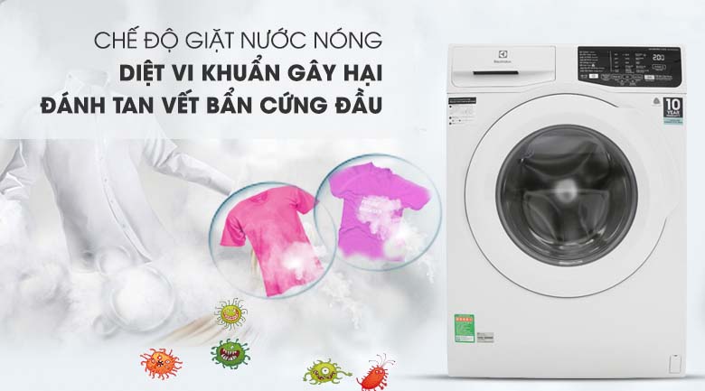 Giặt nước nóng - Máy giặt Electrolux Inverter 9.5 kg EWF9523BDWA