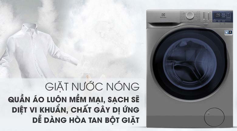Giặt nước nóng - Máy giặt Electrolux Inverter 9 kg EWF9024ADSA