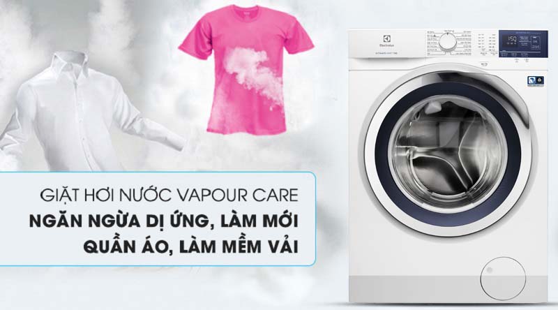 Máy giặt Electrolux EWF9024BDWB - Kháng khuẩn, giảm nhăn quần áo nhờ công nghệ Vapour Care