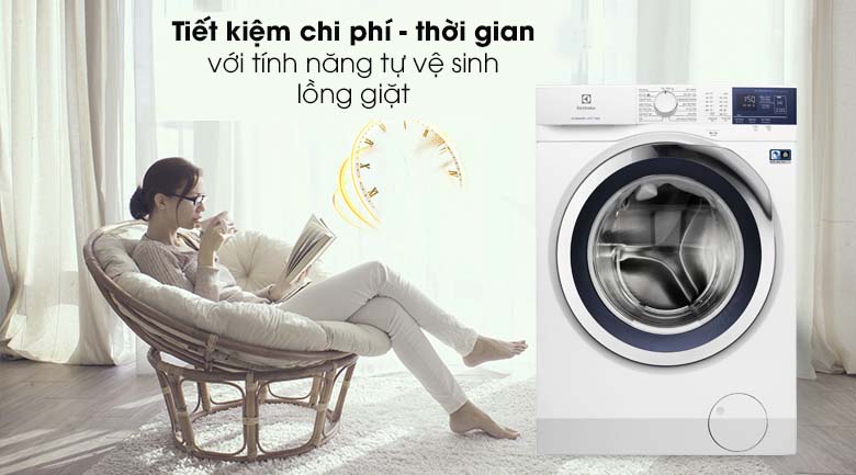 Máy giặt Electrolux EWF9024BDWB-Tự vệ sinh lồng giặt, tiết kiệm chi phí
