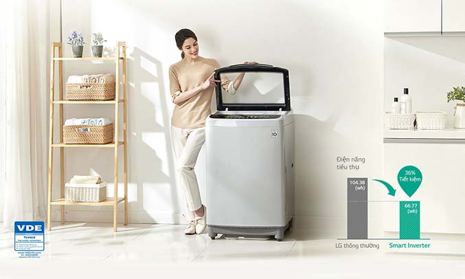 Máy giặt LG 10.5 kg T2350VS2W có công nghệ Smart Inverter