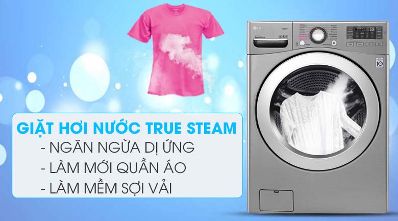 Công nghệ hơi nước True Steam - Máy giặt LG Inverter 19 kg F2719SVBVB