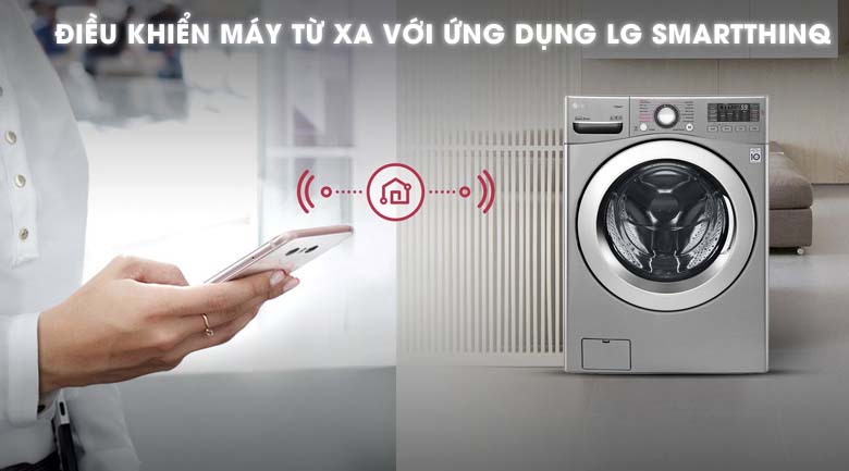 điều khiển máy giặt từ xa qua ứng dụng SmartThinQ - Máy giặt LG Inverter 19 kg F2719SVBVB