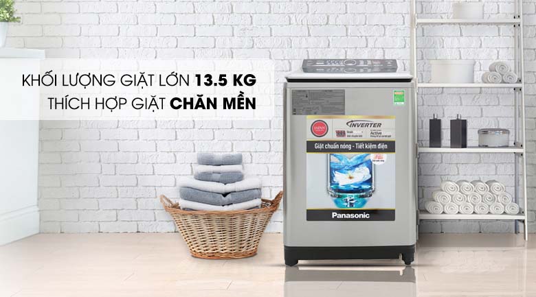 Khối lượng giặt 13.5 Kg - Máy giặt Panasonic Inverter 13.5 Kg NA-FS13V7SRV