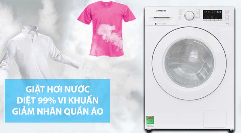 Giặt hơi nước - Máy giặt Samsung Inverter 8 kg WW80J52G0KW/SV