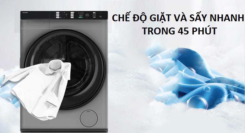 Giặt kết hợp sấy - Máy giặt sấy Toshiba Inverter 10.5 Kg TWD-BH90W4V (SK)
