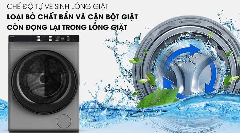 Vệ sinh lồng giặt - Máy giặt sấy Toshiba Inverter 10.5 Kg TWD-BH90W4V (SK)