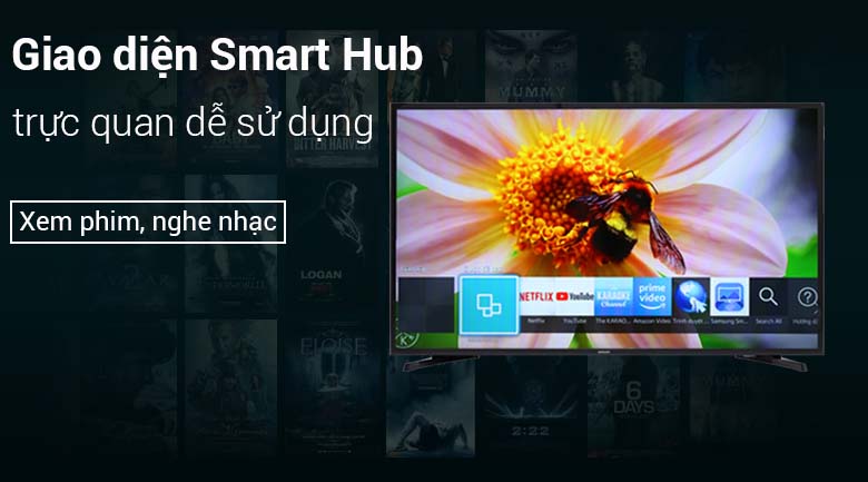 Giao diện Samsung Smart Hub dễ sử dụng Smart Tivi Samsung 32 inch UA32N4300
