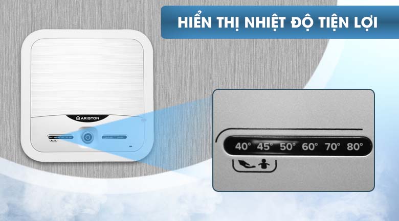 Màn hình hiển thị nhiệt độ theo mốc - Bình nóng lạnh Ariston 15 lít AN2 15 LUX 2.5 FE