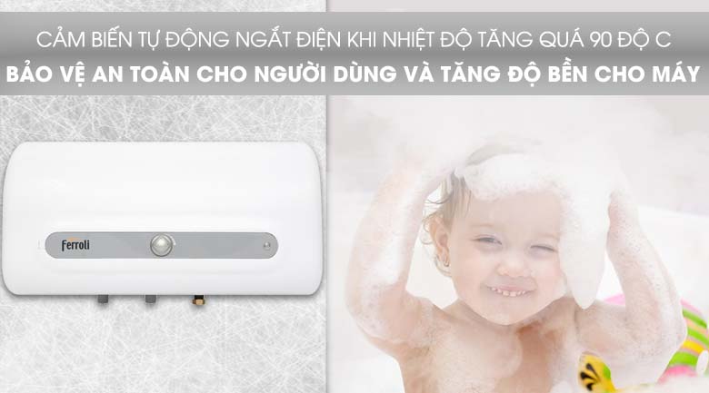 Hệ thống chống giật, chống bỏng TSS - Máy nước nóng Ferroli QQ Evo 30L ME 30 Lít