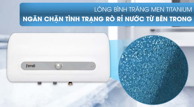 Lòng bình tráng men Titanium - Máy nước nóng Ferroli QQ Evo 30L ME 30 Lít