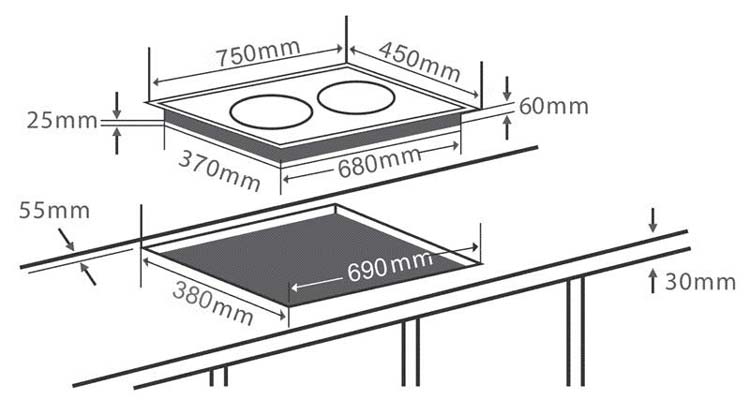 Bếp Âm Từ Đôi Chef's EH-DIH890 (75cm - 4000W) - Hàng Chính Hãng