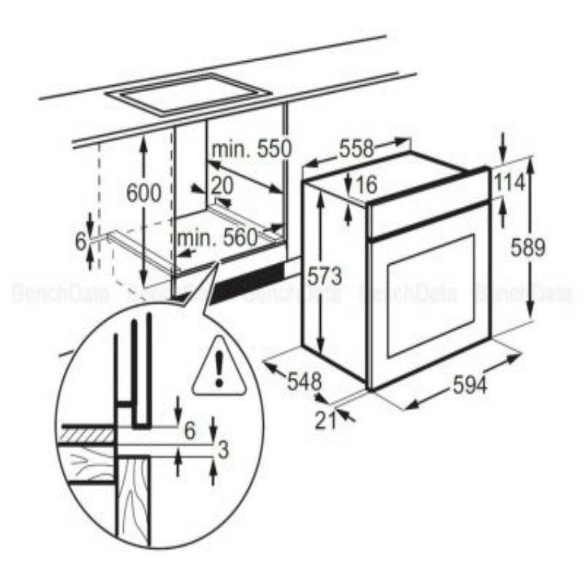 bản thiết kế Lò nướng âm tủ Electrolux EOC5400AOX