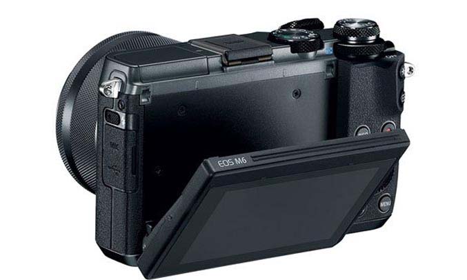 Máy ảnh Canon EOS M6 KIT 15-45MM (Đen) màn hình lật xoay