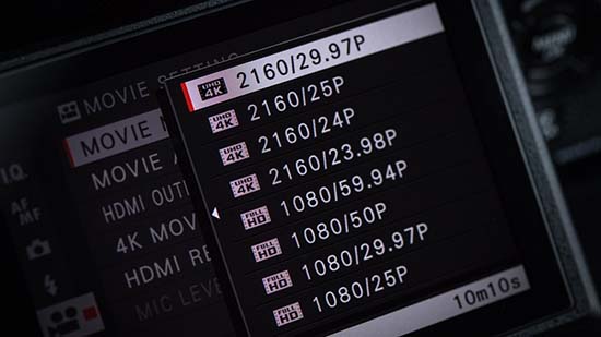 fujifilm x-t2 quay video 4k 30 fps/s
