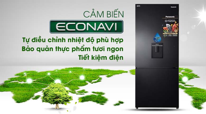 Econavi Tủ lạnh Panasonic Inverter 368 lít NR-BX410WKVN