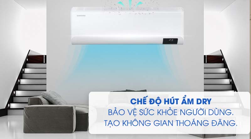 Máy lạnh Samsung Wind-Free Inverter 1 HP AR10TYAACWKNSV-Bảo vệ sức khỏe, tạo không gian thoáng đãng cùng chế độ hút ẩm