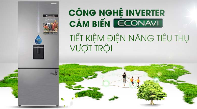 Inverter - Econavi Tủ lạnh Panasonic Inverter 410 lít NR-BX460WSVN