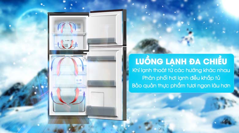 Khí lạnh đa chiều - Tủ lạnh Aqua Inverter 186 lít AQR-T219FA