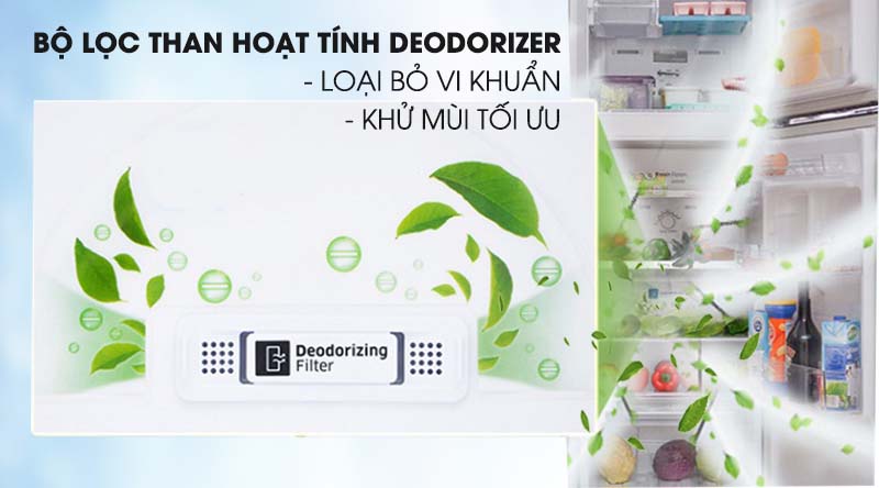 Tủ lạnh Samsung Inverter 236 lít RT22M4032BU/SV-Loại bỏ vi khuẩn, khử mùi tối ưu cùng bộ lọc than hoạt tính Deodorizer
