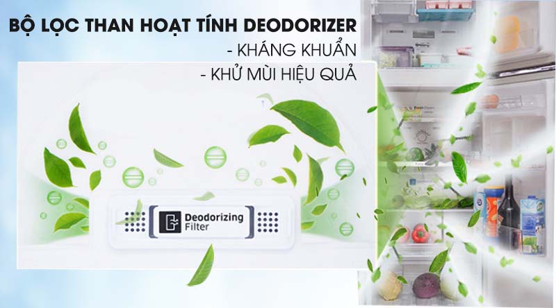 Tủ lạnh Samsung Inverter 256 lít RT25M4032BY/SV-Kháng khuẩn, khử mùi hiệu quả với bộ lọc than hoạt tính Deodorizer
