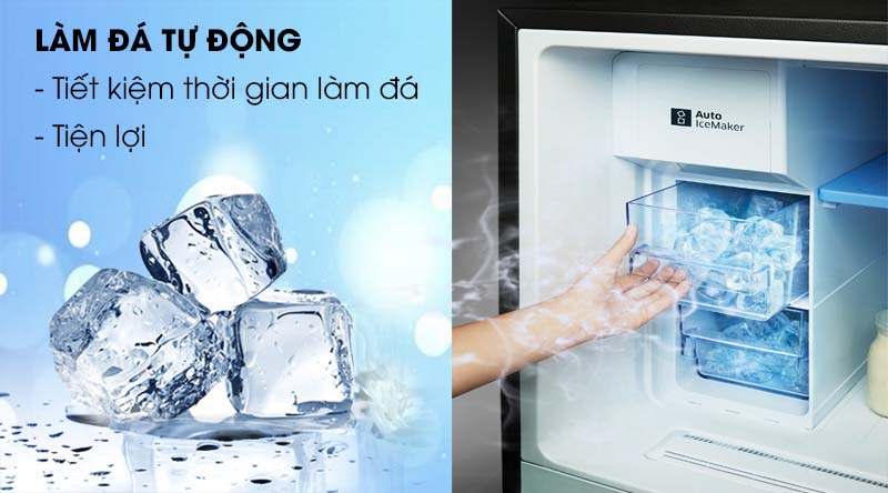 Tủ lạnh Samsung Inverter 380 lít RT38K50822C/SV-Tiệt kiệm thời gian làm đá với cơ chế làm đá tự động