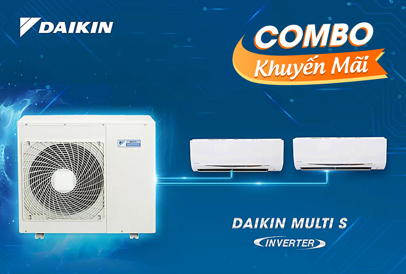 Máy lạnh Multi S Daikin MKC50RVMV/CTKC25RVMV + CTKC25RVMV Inverter 2.0 HP (2 Ngựa) ( Combo giảm giá)
