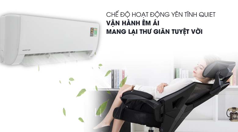 Chế độ Quiet - Máy lạnh Aqua Inverter 2 HP AQA-KCRV18WNZ Mẫu 2019