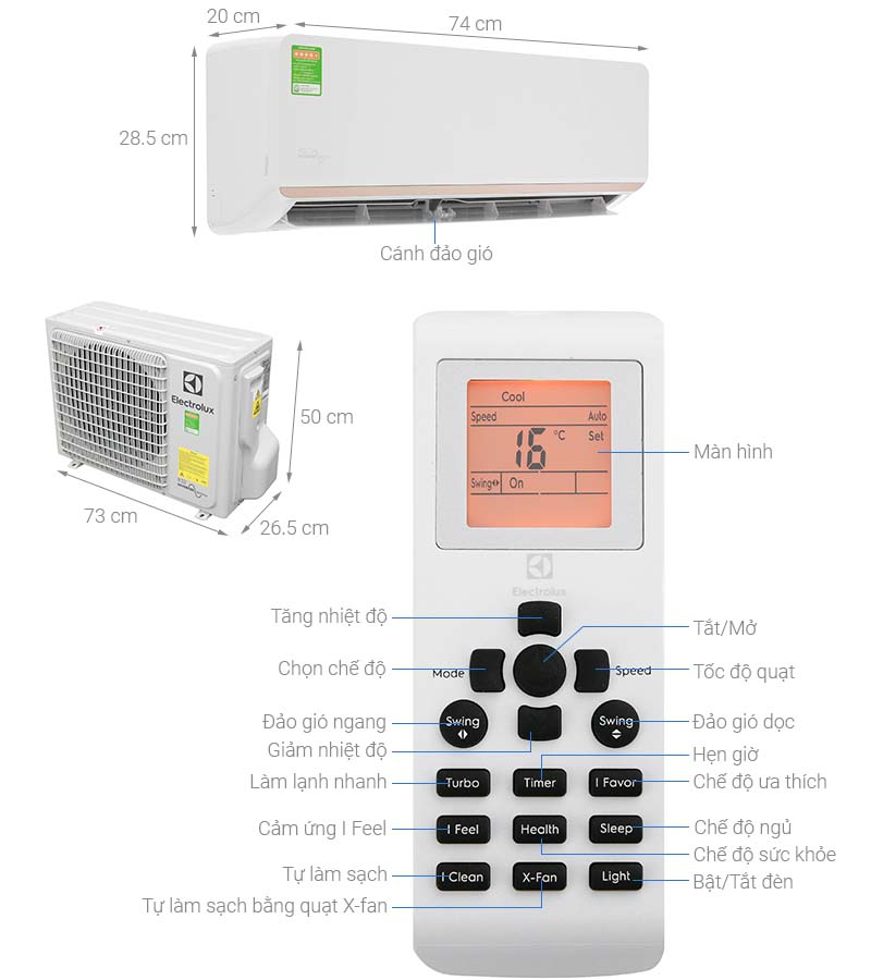 Thông số kỹ thuật Máy lạnh Electrolux Inverter 1 HP ESV09CRR-C2