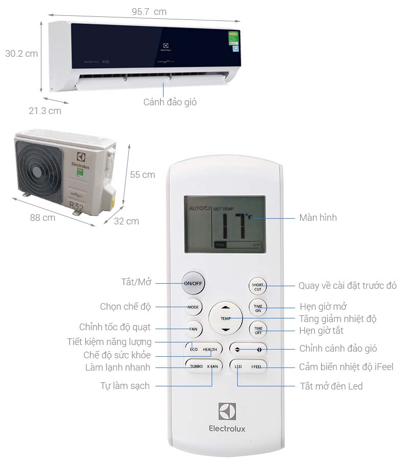 Thông số kỹ thuật Máy lạnh Electrolux Inverter 2 HP ESV18CRO-D1