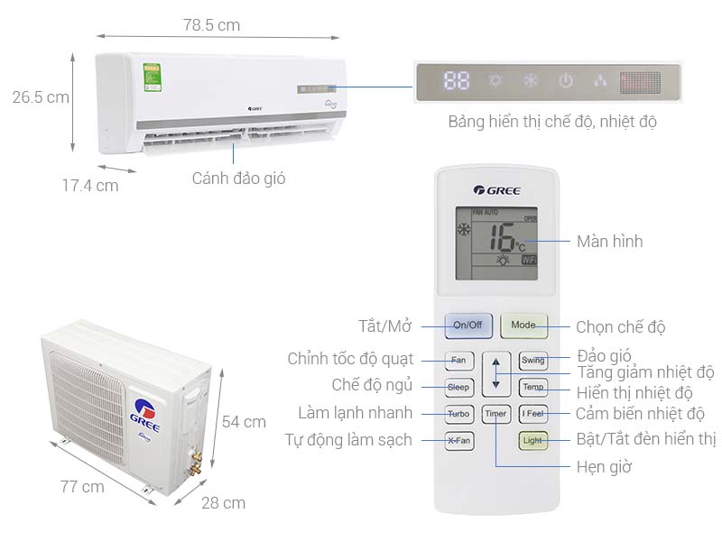 Thông số kỹ thuật Máy lạnh Gree Inverter 1.5 HP GWC12WA-K3DNB7I