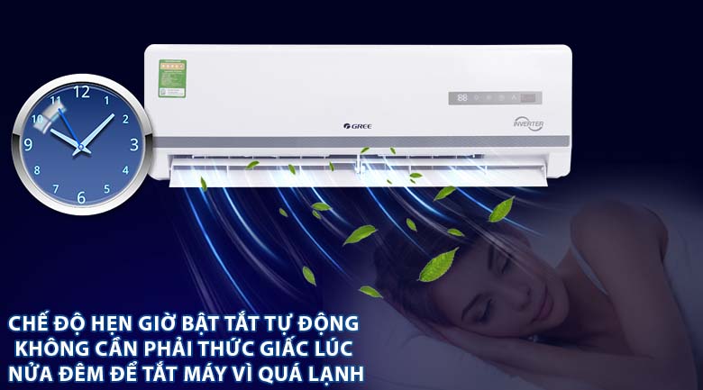 Chế độ hẹn giờ bật tắt tự động - Máy lạnh Gree Inverter 1.5 HP GWC12WA-K3DNB7I
