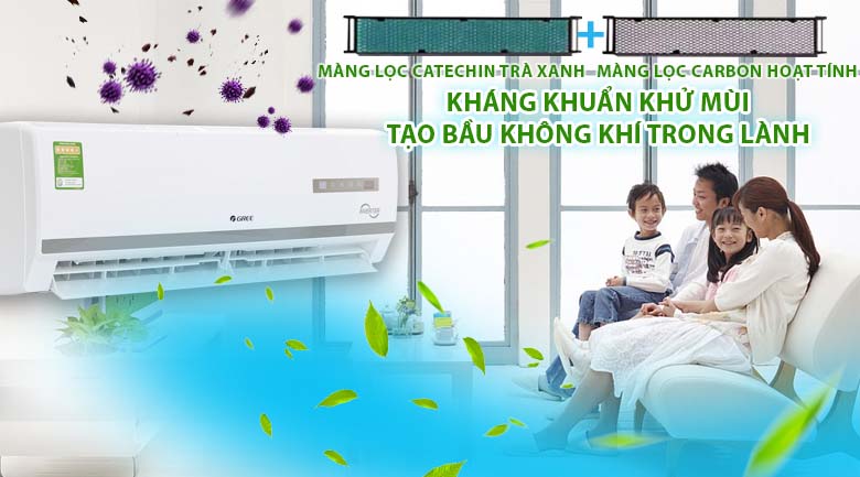 Màng lọc kháng khuẩn - Máy lạnh Gree Inverter 1.5 HP GWC12WA-K3DNB7I