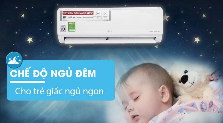 Chế độ ngủ đêm - Máy lạnh LG Inverter 1 HP V10ENV