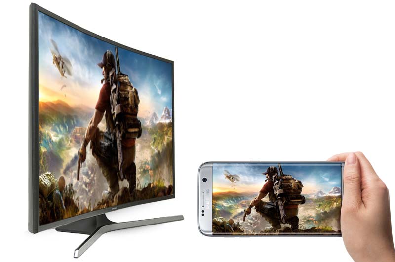 Smart Tivi Cong Samsung 55 inch UA55KU6100 - Chiếu màn hình điện thoại lên tivi