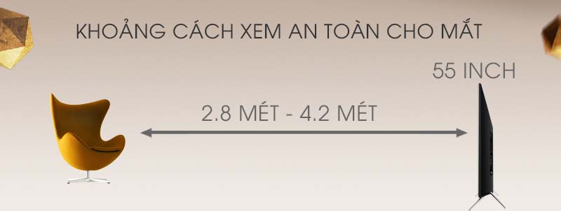Smart Tivi Samsung 55 inch UA55K5300 - Khoảng cách xem TV