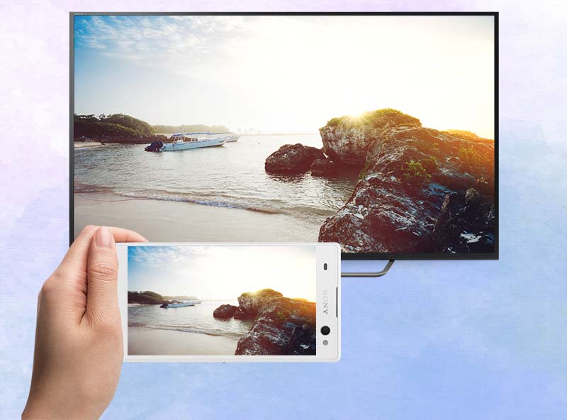 Android Tivi Sony 55 inch KD-55X7000D - Chiếu màn hình điện thoại lên TV