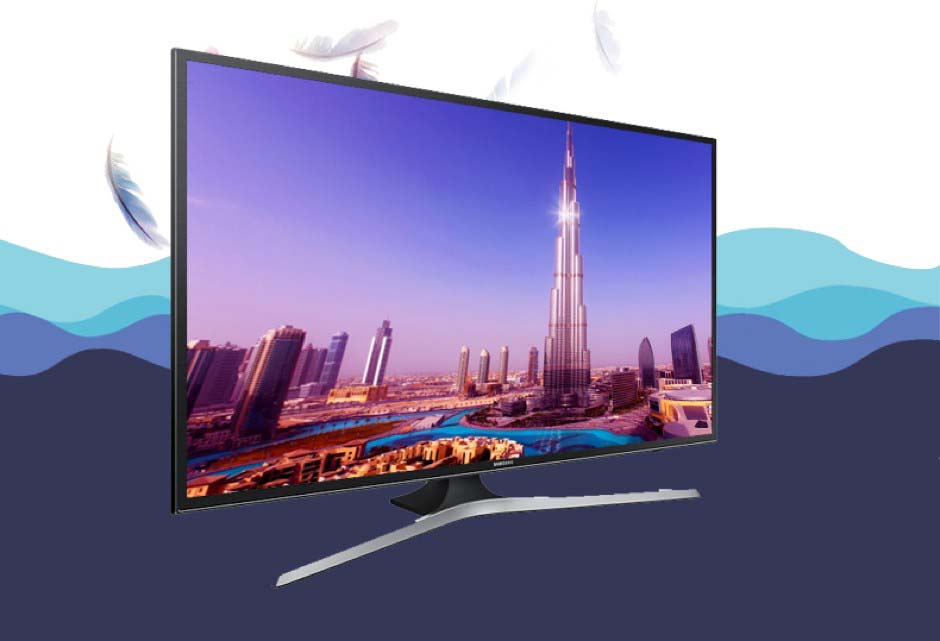 Smart Tivi Samsung UA55JU6060 55 inch - Tinh tế với chân đế màu bạc được vát cong sắc sảo