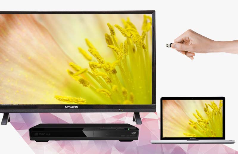 Tivi Led Skyworth 24E510 24 inch - Kết nối đa dạng với nhiều thiết bị ngoài như laptop, USB, đầu DVD,…