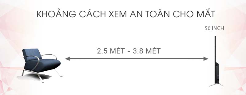 Smart Tivi Sony 50 inch KDL-50W800C - Khoảng cách xem tivi