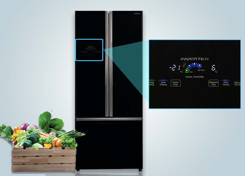 Cùng với đó là bảng điều khiển cảm ứng được ở bên ngoài, bạn sẽ nhanh chóng điều chỉnh nhiệt độ mà không cần mở tủ lạnh nhiều lần