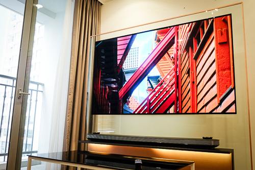 The OLED W7 is a glass-thin 4K wall-mounted TV